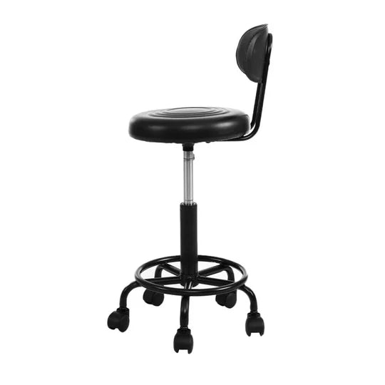 Salon Stool Swivel Chair Backrest Barber Hairdressing Hydraulic Lift PU