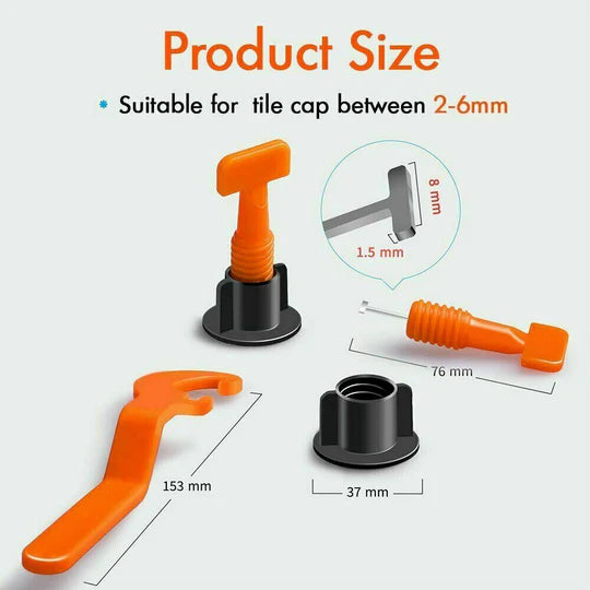 50Pcs Tile Leveling System Clips Levelling Spacer Tiling Tool Floor Wall Wrench