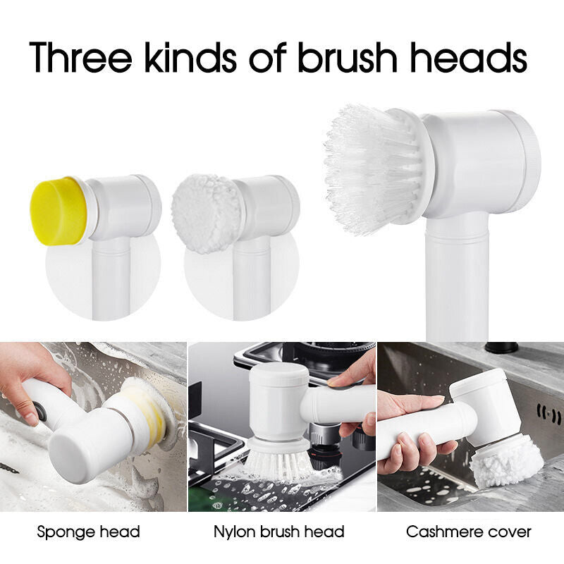 5 In 1 Handheld Bathtub Brush Kitchen Sink Cleaning Tool Tub Electric Brush