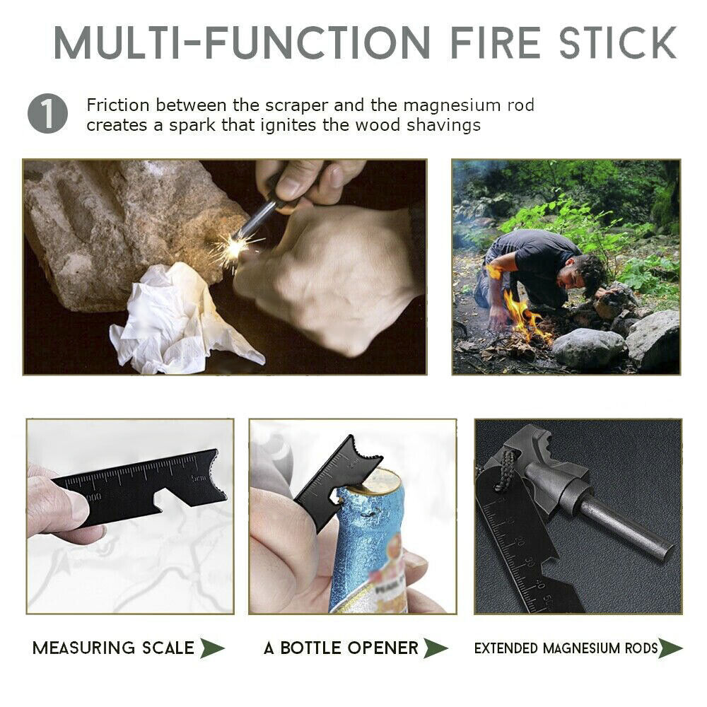 Emergency Survival Equipment Kit Outdoor Tactical Hiking Camping SOS 18Pcs Tool