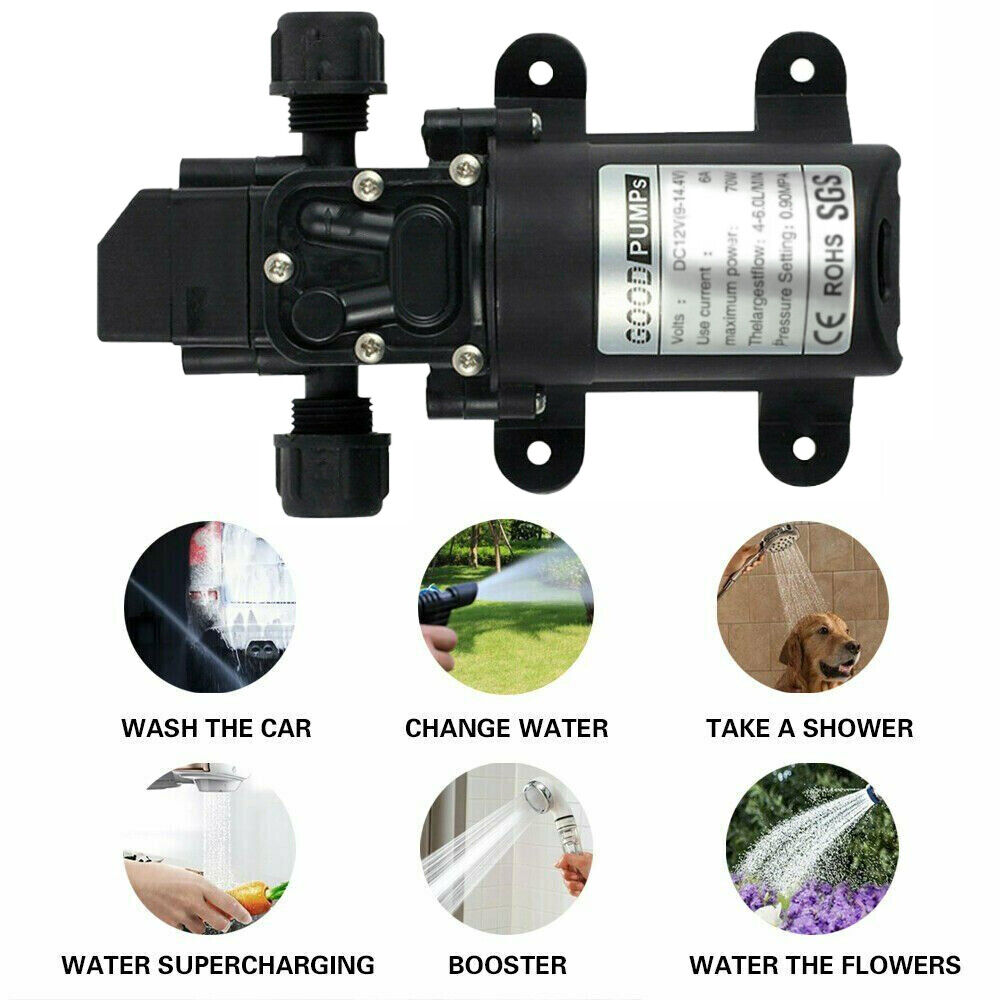 12V Water Pump 6Lpm Self-Priming Caravan Camping Boat