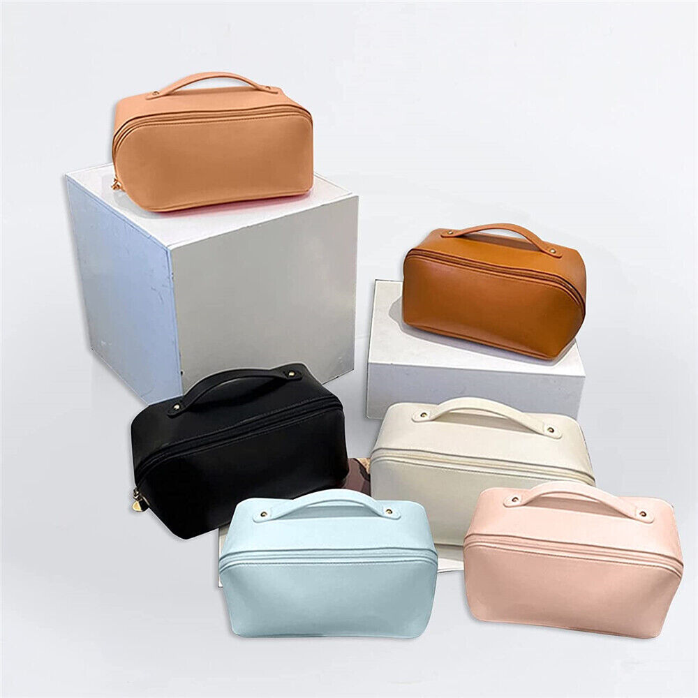 Cosmetic Divider Bag PU Makeup case Storage Portable Travel Pouch Large Capacity