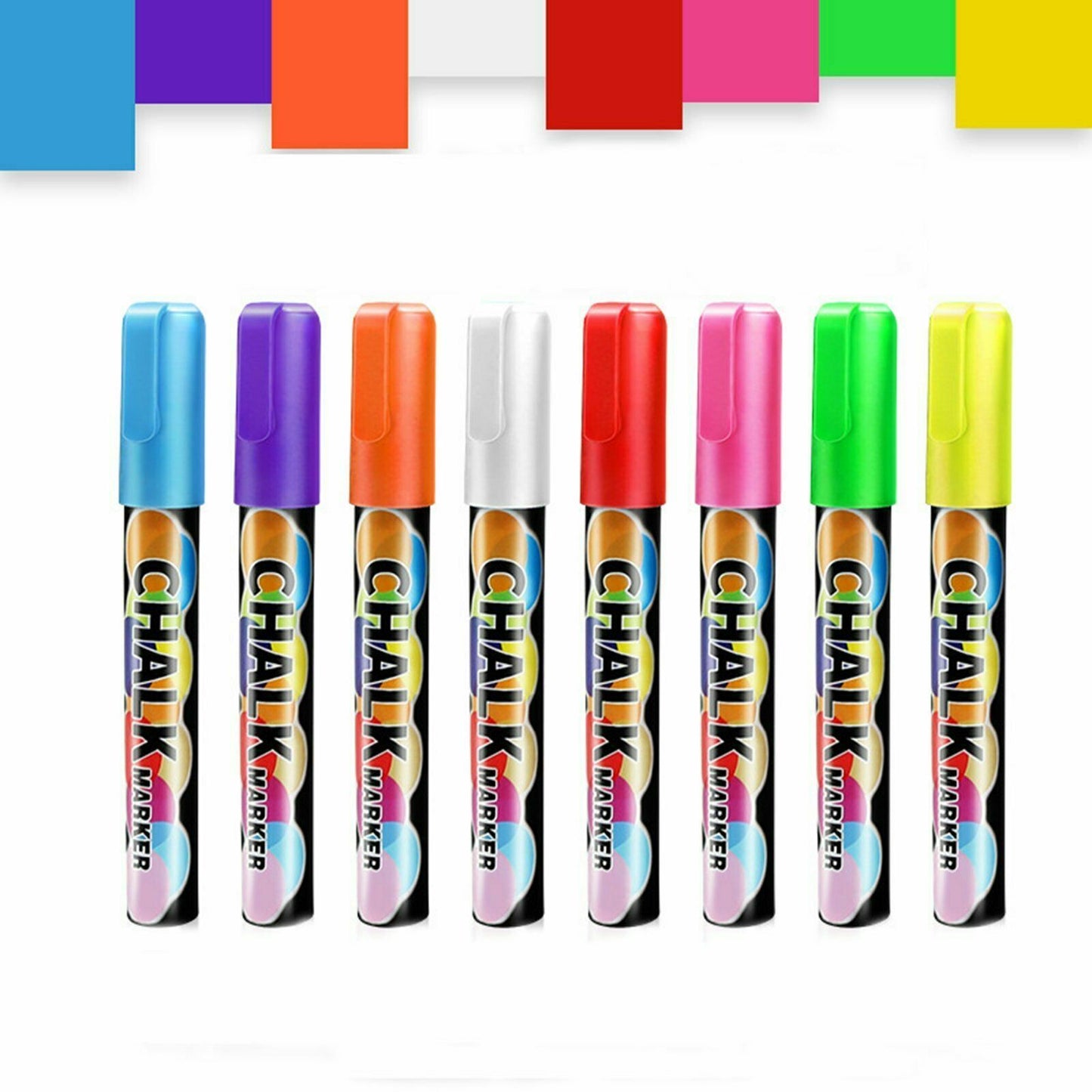 8pcs 3/6/15mm Liquid Chalk Marker Pens LED Writing Board Glass Art Pen Window