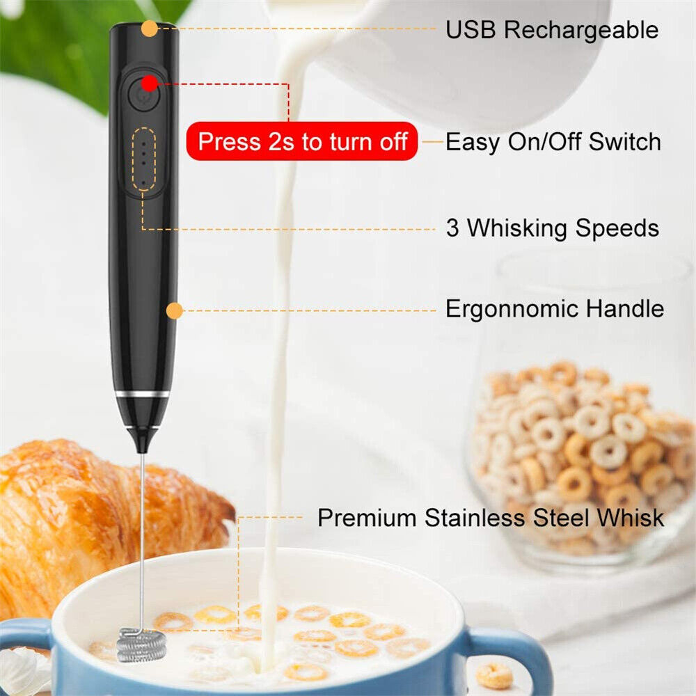 Electric USB Foamer Kitchen Tool Milk Frother Egg Beater Stirrer Whisk Mixer