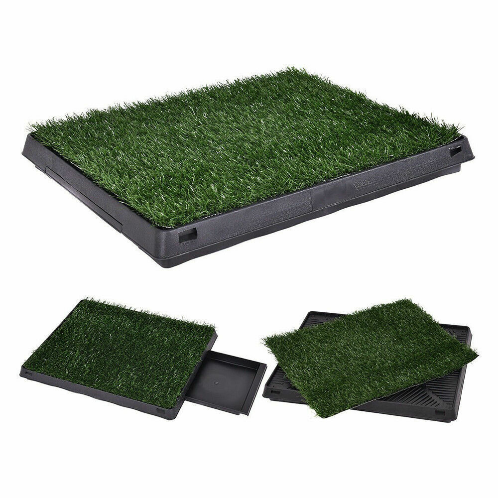 Pet Dog Toilet Mat Indoor Portable Training Grass Potty Pad Loo Tray