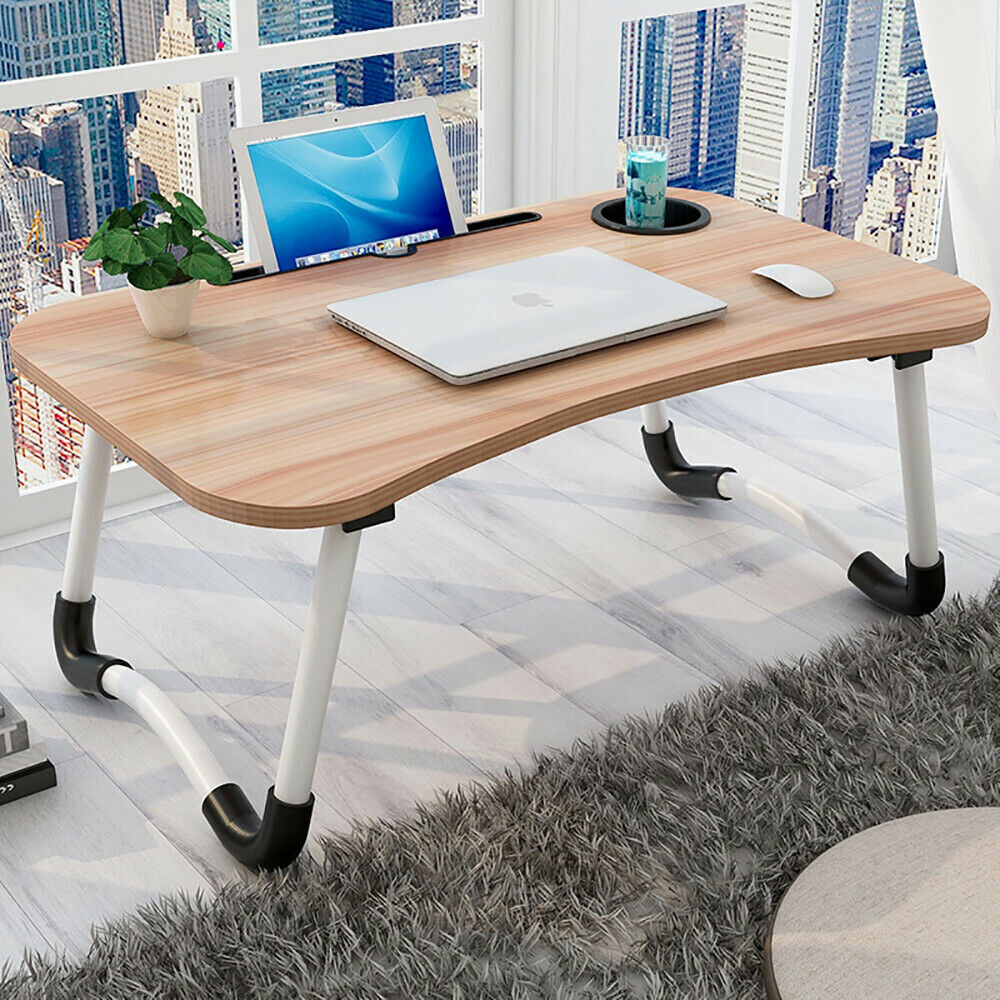 Laptop Stand Table Foldable Desk Computer Study Adjustable Portable Cup Slot