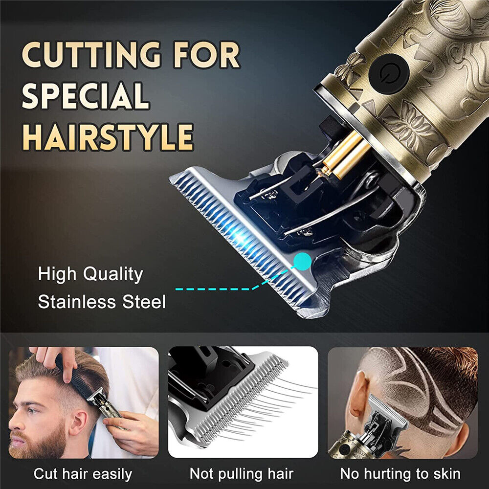 Portable Electric LCD Men Hair Trimmer Clippers Beard Shaver Cutting Cordless