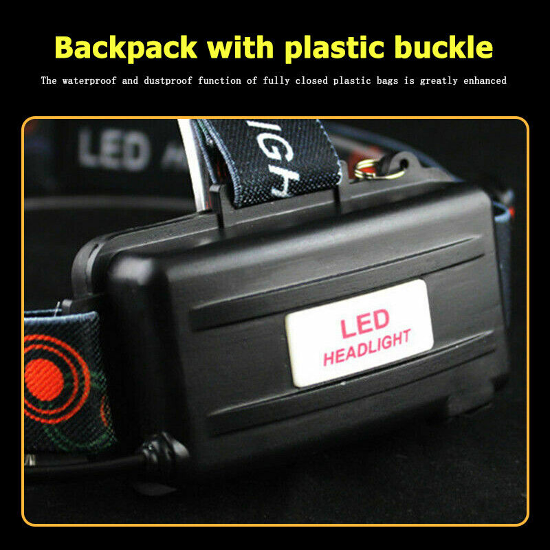 Rechargeable T6 Headlamp Headlight Head Torch Lamp Fishing Camping Worklight