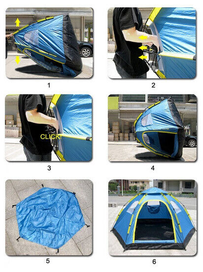 6 PERSON INSTANT POP UP CAMPING TENT SETS UP IN SECONDS HIKING CAMPING FISHING