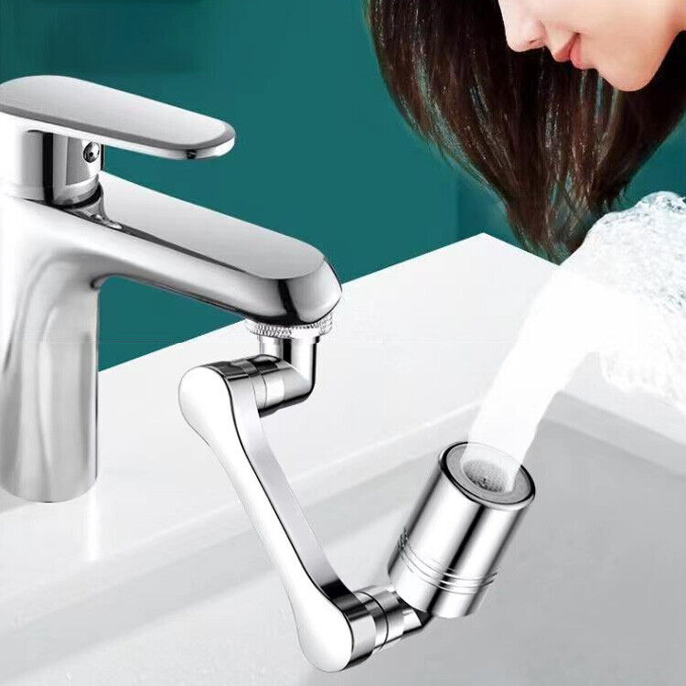 Extension Rotate Robotic Faucet Extender Arm Tap Universal 1080 Swivel Spray