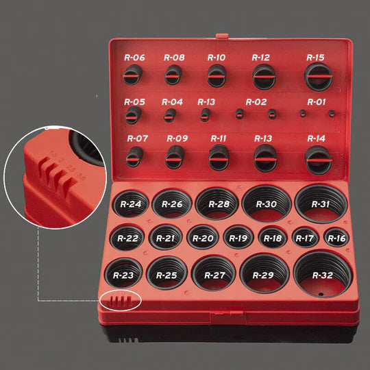 826PCS INDUSTRIAL RUBBER O RING ASSORTMENT KIT SET 419 METRIC & 407 IMPERIAL