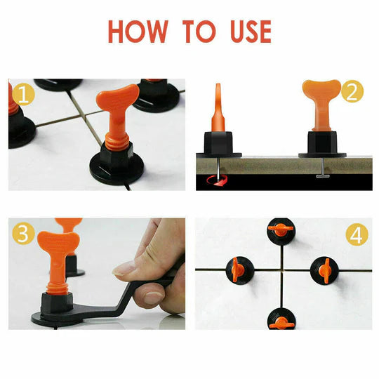 50Pcs Tile Leveling System Clips Levelling Spacer Tiling Tool Floor Wall Wrench