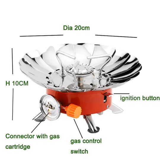 Mini Folding Camping Stove Portable Burner Butane Gas Cooker Outdoor Windproof