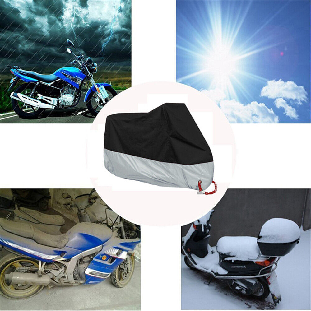 XXL Motorcycle Cover Waterproof 190T Wind Shelter Heavy Duty Dust Protective