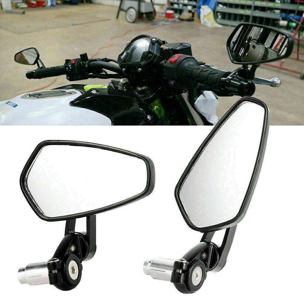 2pcs 7/8'' Motorbike Handle Bar End Rearview Side Mirror Motorcycle Moto Wing