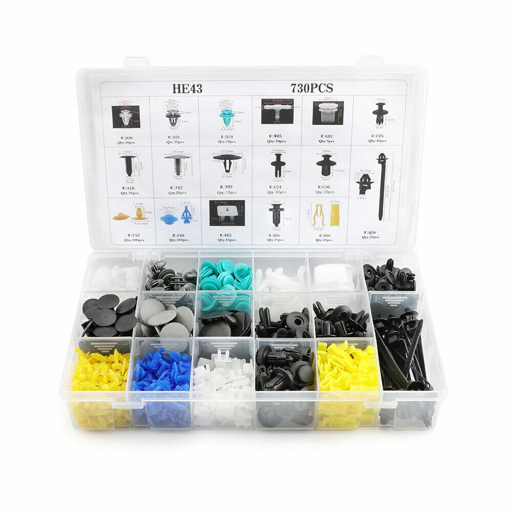 800PCS Car Plastic Fastener Trim Body Clips Kit Rivet Retainer Door Panel Bumper