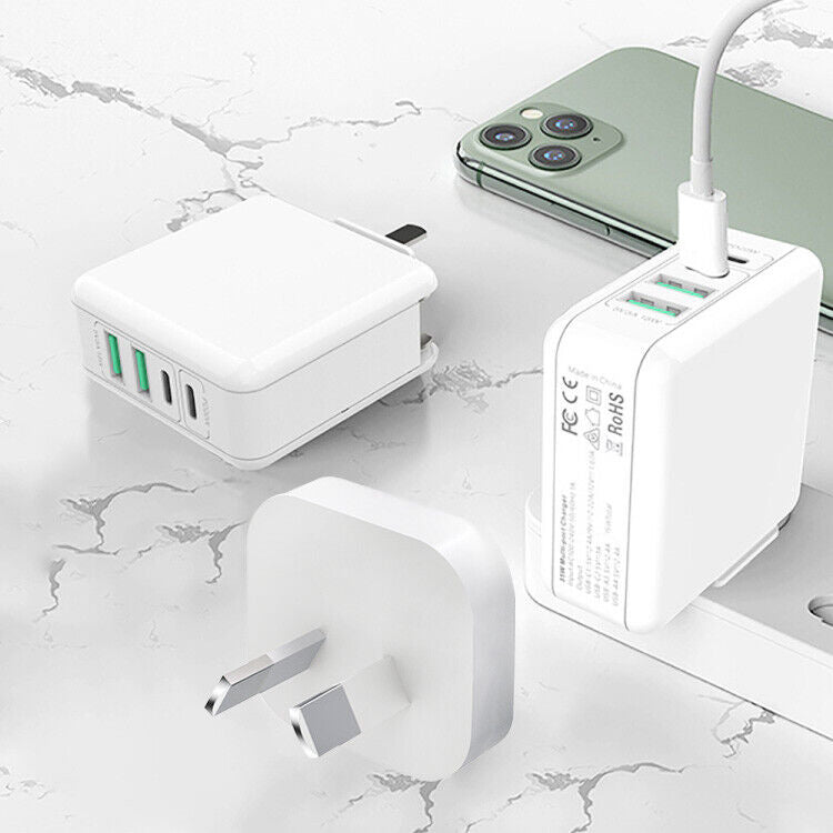 Multi Port Power Adapter Fast Charger 35W