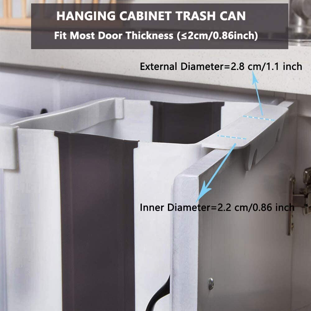 Creative Hanging Folding Waste Bin Kitchen Bin Can Cabinet Rubbish Container Box