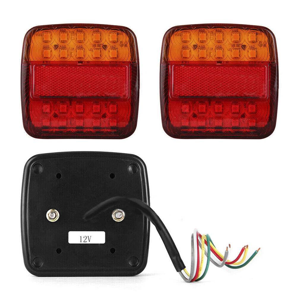 2x 20LED Square Tail Stop Light Indicator Reverse Boat Trucks Caravans Utes New