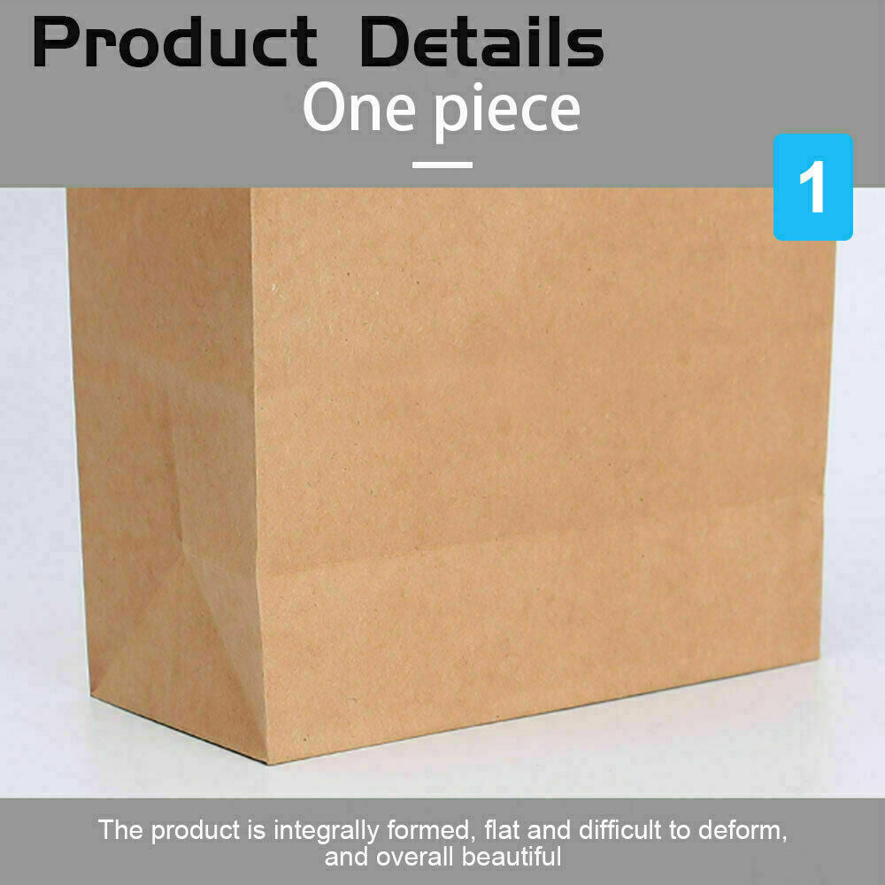 50 x Bulk Kraft Paper Bags Gift Shopping Carry Craft Brown Bag w/ Handles Size M