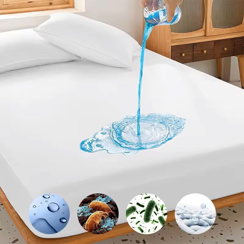 Fully Fitted Waterproof Mattress Protector Terry Cotton Bed Soft Cover