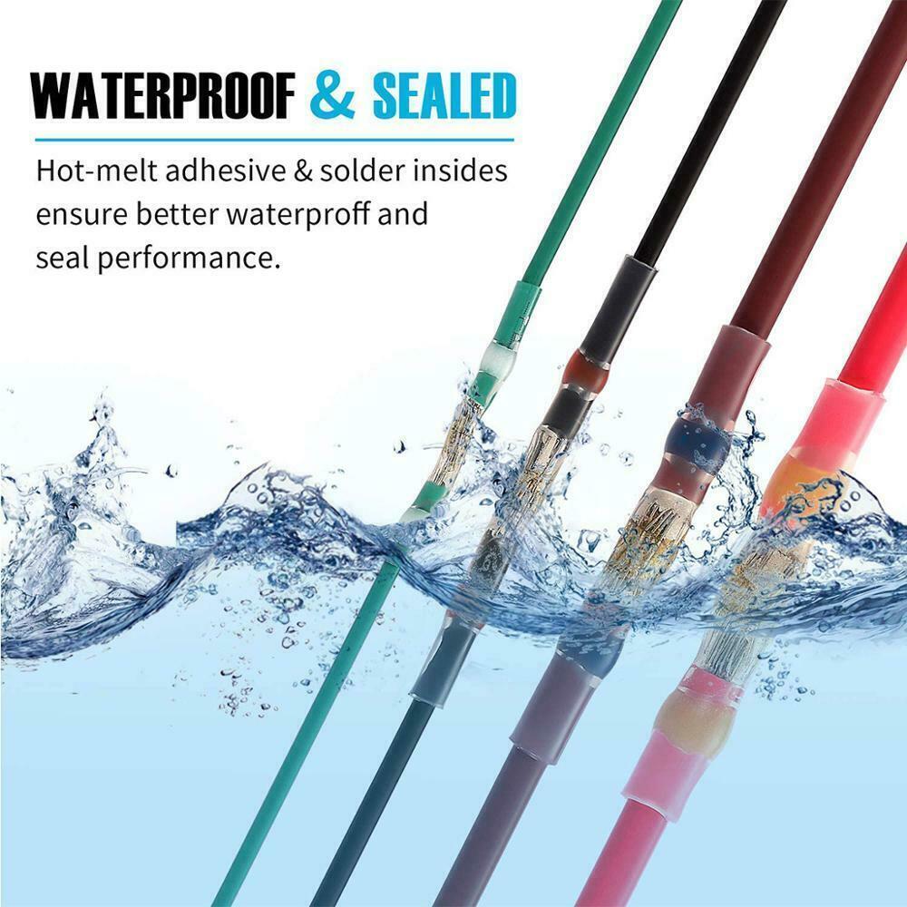 800pcs Solder Seal Sleeve Heat Shrink Butt Wire Connectors Terminals Waterproof