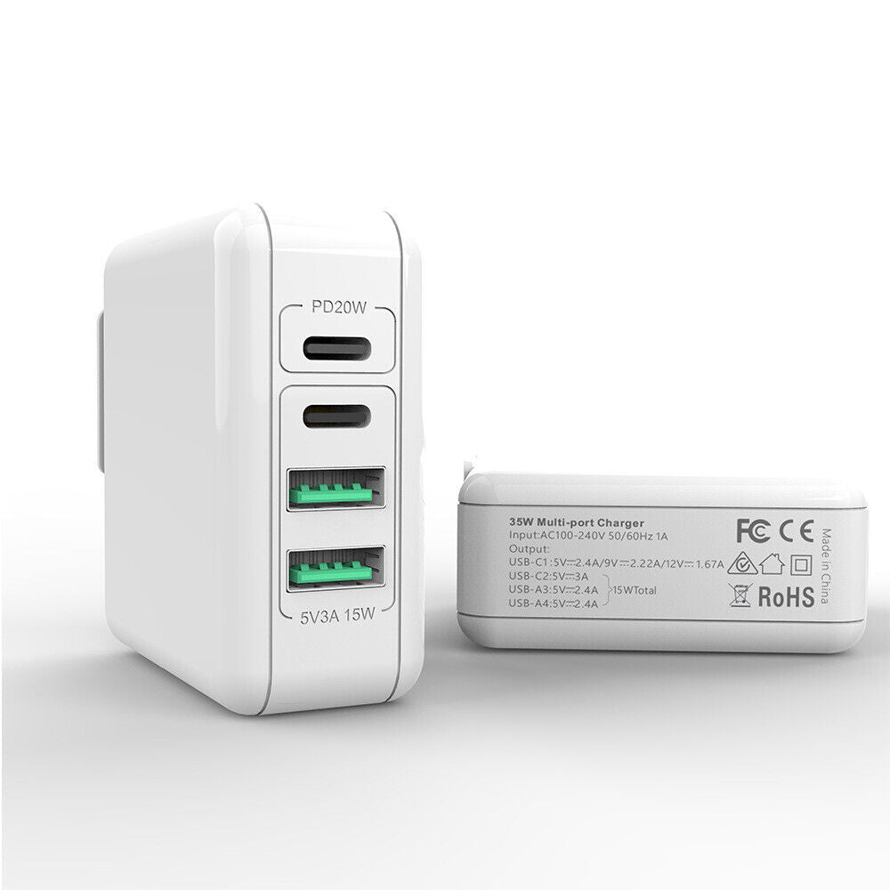 Multi Port Power Adapter Fast Charger 35W