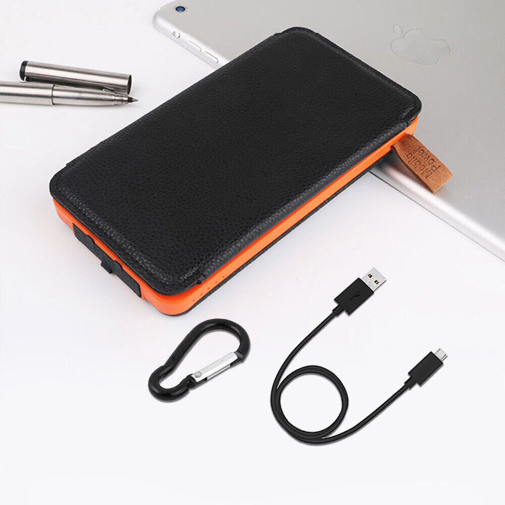 300000mAh Waterproof Portable Solar Charger Dual USB External Battery Power Bank