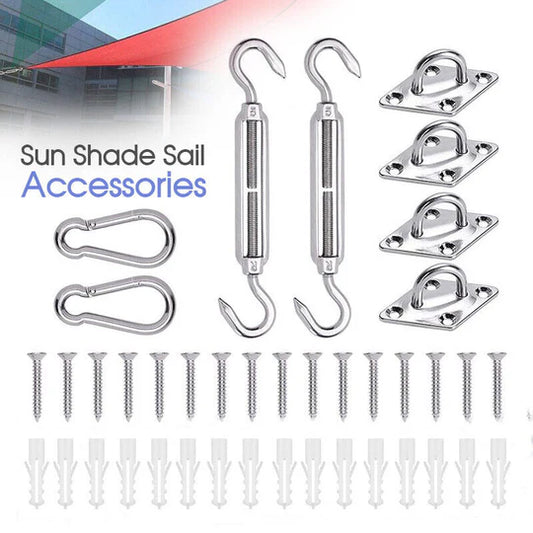 SUN SHADE SAIL FIXING HARDWARE ACCESSORIES KIT GARDEN PATIO SUNSCREEN CANOPY