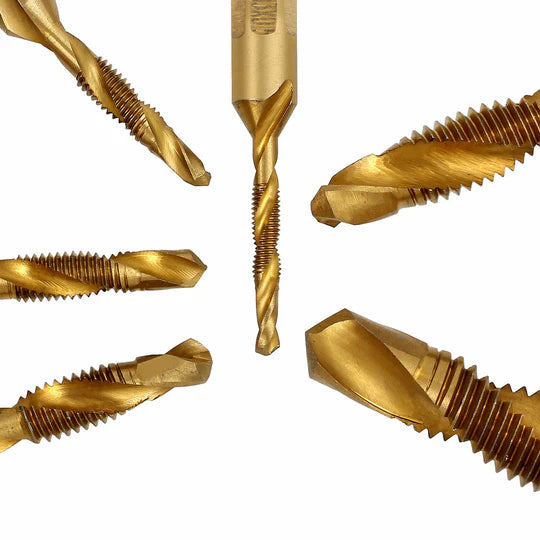 6PCS DRILL TAP COUNTERSINK DEBURR SET METRIC COMBINATION DRILL TAP BIT M3-M10