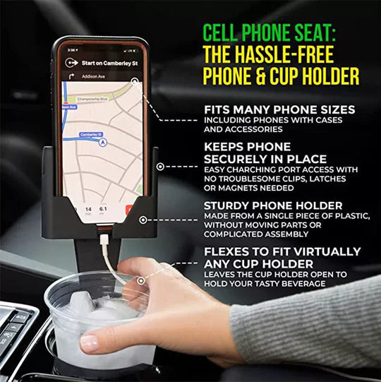 2in1 Universal Car Cup Holder Bottle Coffee Stand Cradle 360° Phone GPS Mount