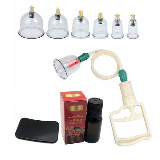 VACUUM MASSAGE CUPPING KIT ACUPUNCTURE SUCTION MASSAGER PAIN RELIEF 32 CUPS SET