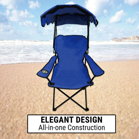 Canopy Chair Foldable W/ Sun Shade Beach Camping Folding Outdoor Fishing