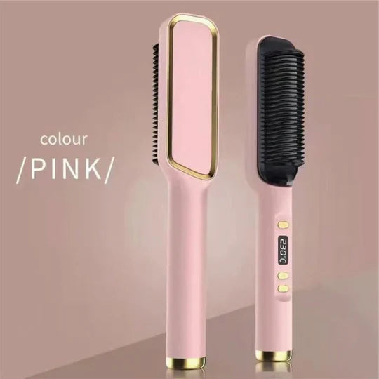 Electric Hair Straightener Brush Straight Quick Iron Hot Comb Negative ion Brush