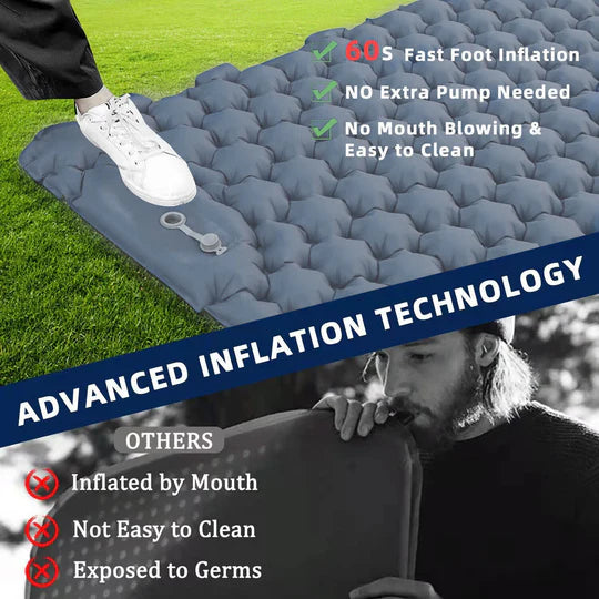 Self Inflating Mattress Camping Hiking Airbed Mat Sleeping with Pillow Bag Camp