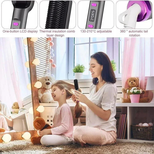 Electric Hair Straightener Brush Straight Quick Iron Hot Comb Negative ion Brush