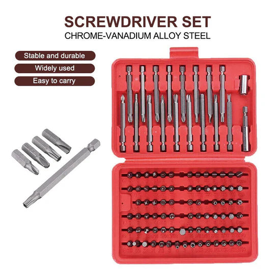 75MM SECURITY BIT SET DRILL STAR HEX SPANNER TORX MAGNETIC SCREWDRIVER PH2 98PC