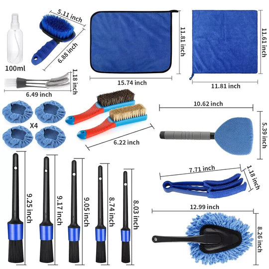 20 Pcs Car Interior Detailing Cleaning Kit, Car Detailing Brush Kit, Duster Kit