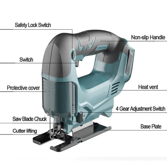 Cordless Jigsaw Wood Cutting Cutter Jig Saw Replace Body For 18V Makita Battery