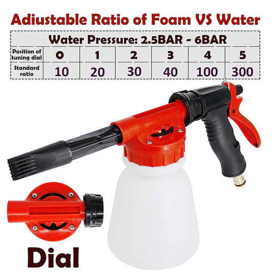 1L SNOW FOAM LANCE CANNON BOTTLE SOAP GUN SPRAYER HOSE FOR CAR PRESSURE WASHER