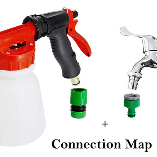 1L SNOW FOAM LANCE CANNON BOTTLE SOAP GUN SPRAYER HOSE FOR CAR PRESSURE WASHER