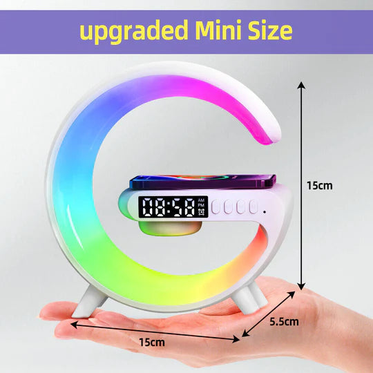 Smart Alarm Clock Wake Up Light Sound Machine Bluetooth Speaker Wireless Charger