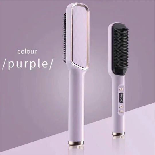 Electric Hair Straightener Brush Straight Quick Iron Hot Comb Negative ion Brush