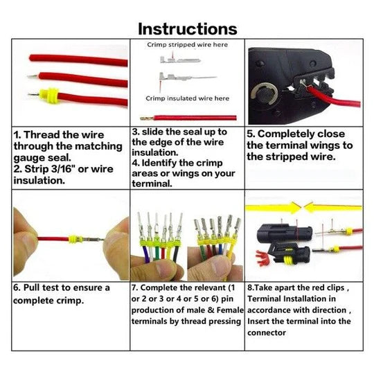 708PCS CAR AUTOMOTIVE WATERPROOF ELECTRICAL WIRE CONNECTOR PLUG 1-6 PIN KIT