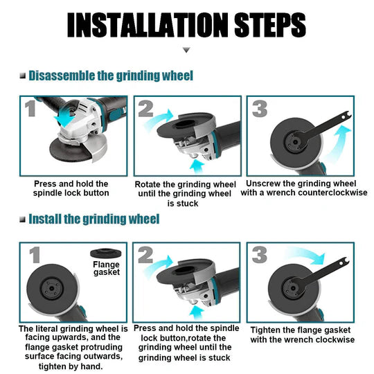 BRUSHLESS CORDLESS ANGLE GRINDER 125MM CUTTING POLISHING，18V BATTERY