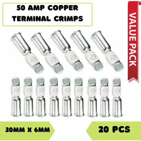 20x 50Amp Copper Terminals Connector For 50a Anderson Style Plugs Contacts