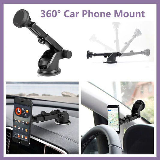 360° MOUNT CAR WINDSCREEN PHONE MAGNET HOLDER GPS DASHBOARD SUCTION CRADLE STAND