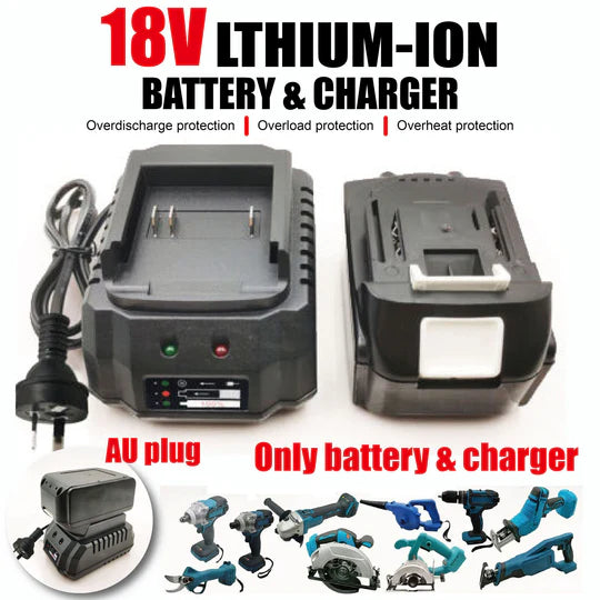 18V LITHIUM-ION LI-ION BATTERY & CHARGER KIT REPLACE FOR POWER CORDLESS TOOL