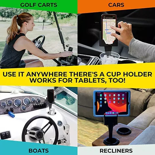 2in1 Universal Car Cup Holder Bottle Coffee Stand Cradle 360° Phone GPS Mount