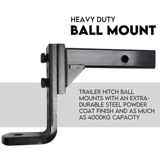 Adjustable Height Tow Hitch Ball Towbar Drop Mount Tongue Trailer Tow Bar 4000KG